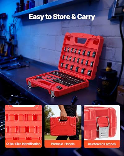 VEVOR 3/8" Drive Impact Socket Set, 50-Piece, Deep & Shallow Kit - image 7