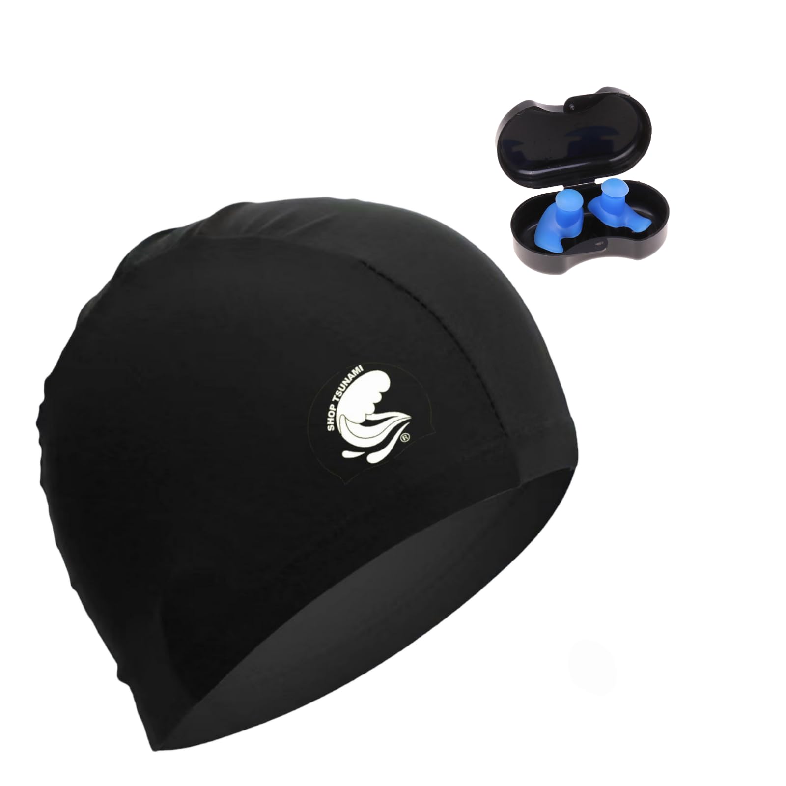 SHOP TSUNAMI Gorro Natación Hombre Mujer - Gorro Piscina – Unisex - para Pelo Largo y Corto - Suave y Cómodo – SPA - Balneario -Gimnasio - Talla Unica + 1 Juego de tapón de oído