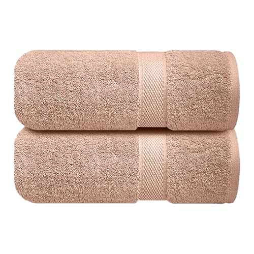 Image of Sulfar 100% Combed Cotton, Quick Drying Highly Absorbent Thick Bathroom Towels, Luxury Bath Towel Set (Pack of 2, 70 X 140 cm) - 600 GSM (Nature Lux)