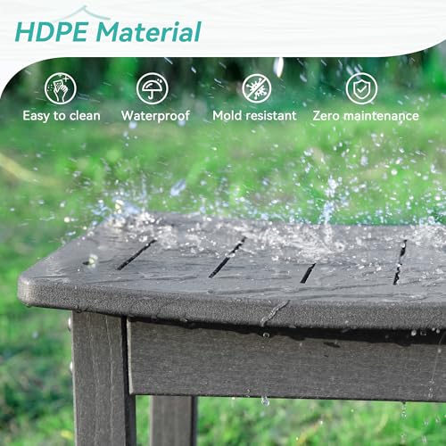 Homenjoy HDPE Shower Bench Stool, Waterproof Shower Seat for Inside Shower, Shower Stools for Shaving Legs with Storage Shelf for Bathroom, Gray
