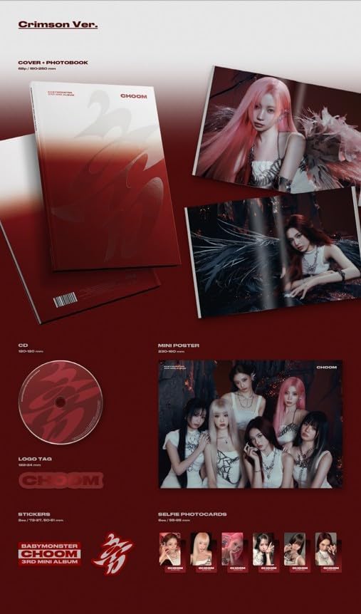 BABYMONSTER CHOOM 3rd Mini Album Photobook 3 Ver SET (Crimson + Metallic + Prism 3 Ver SET)