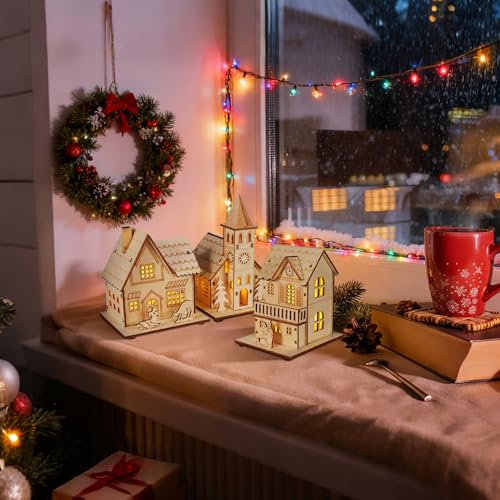 Decoración navideña Hemobllo: 3 casas de madera luminosas para dar calidez a tu escritorio 4
