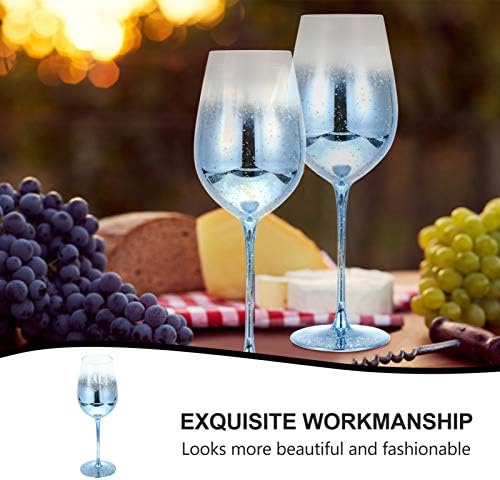 NUOBESTY Crystal Wine Glasses Long Stem Red White Wine Glasses Starry Hand Blown Lead Free Wine Goblet Drinking Cups for Champagne Wedding Anniversary Birthday Party