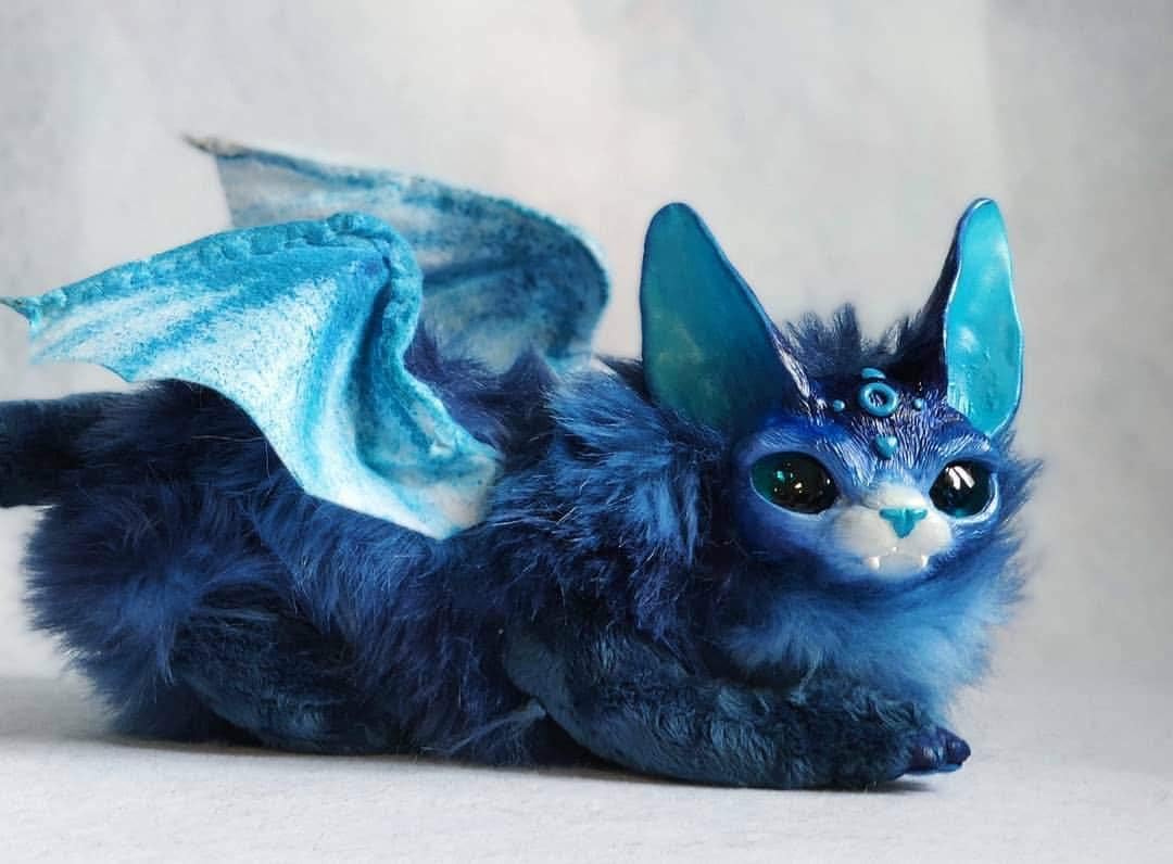 Gift of Mercury Blue Batcat poseable art doll