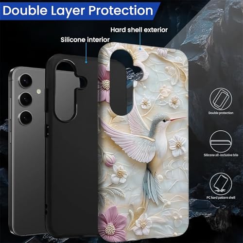 Coque Samsung S25 Plus anti-rayures avec protection intégrale 2 en 1 silicone mat colibri