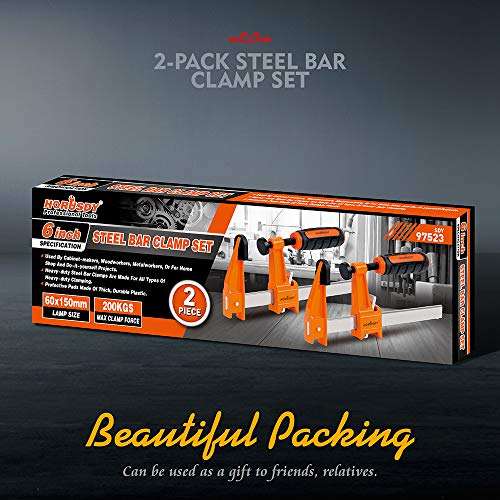 image for SEDY 2Pc Horusdy F-Clamps Set, Quick Release Rubber Grip Handle Heavy 