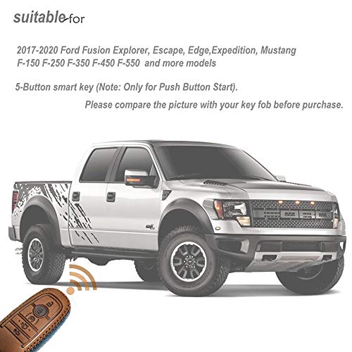 Lygkmu Ford Dedicated Cover Key Fob Case Suit For Keyless Remote Control, Mens（A-Brown） #TOP3