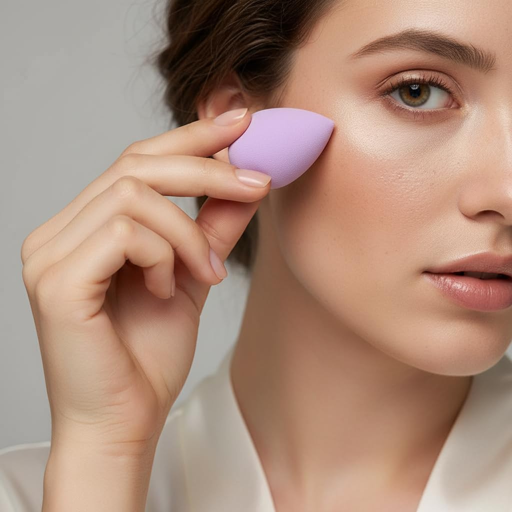 6Pcs Purple Mini Makeup Sponge Small Beauty Sponge Blender Set for Foundation, Powder, Concealer Highlight,and Eye Shadow Blenders and Sponges Makeup Brushes and Tools