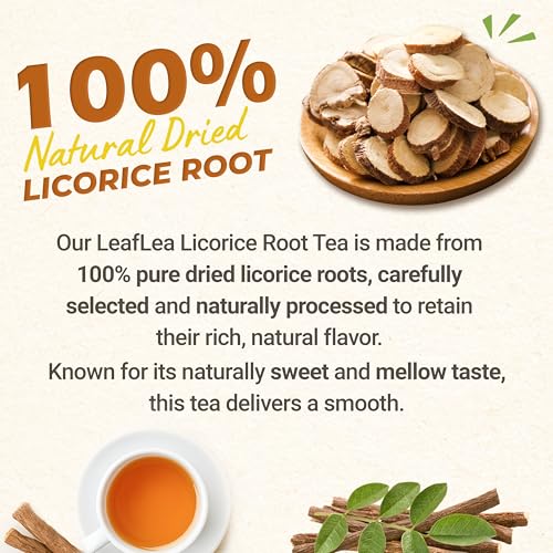 Image of LeafLea Licorice Root Tea Bags, Caffeine-Free Naturally Sweet, 40 Count