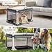 A 4 Pet Hundebox faltbar große Hunde Hundetransportbox Transportbox Hund soft tragebar Hundebox für zuhause, leicht zu verstauen mit montiertem Aluminium Rahmen, einstellbare Kompatibilität (XL, Grau)