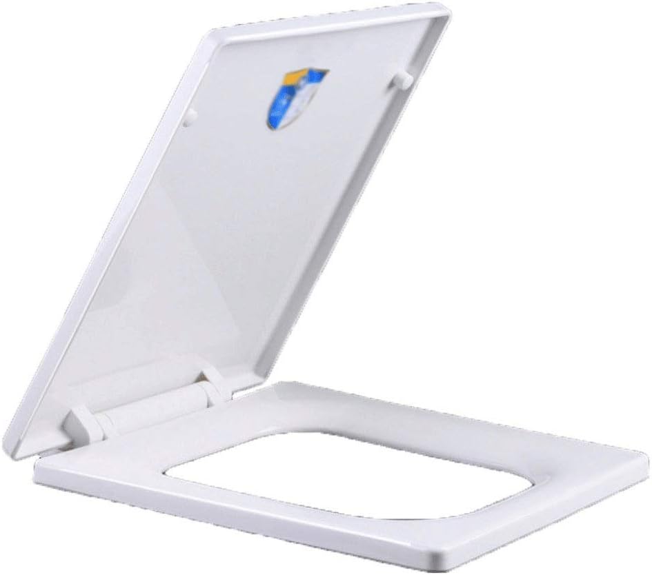 Elongated Toilet Seats with Lid, Quiet Close, Fits Standard or Oblong Toilets, Slow Seat and Cover, White(Upper hinge)