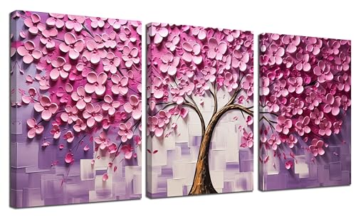 TYTAUPT Pink Bedroom Decor for Teen Girls,Tree Canvas Wall Decor