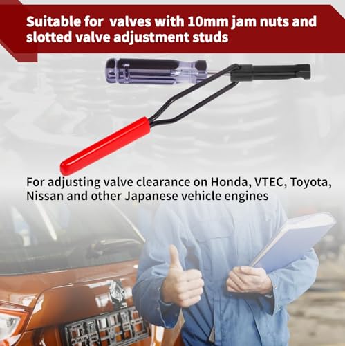 Image of Valve Adjustment Tool for 10mm Jam Nut, Slotted Valve Adjusting Stud,Valve Lash Adjustment Tool for Honda,Toyota,Nissan and Other Japanese Car Engines