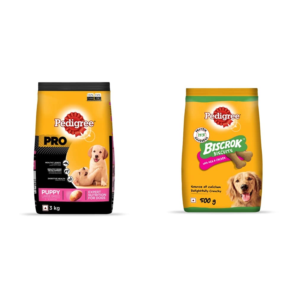 See full amazon price history chart for Pedigree PRO Expert Nutrition Large Breed Puppy (3-18 Months), Dry Dog Food, 3kg Pack & Biscrok Biscuits Dog Treat (above 4 Months), Milk and Chicken Flavor, 500g Pack Pedigree PRO Expert Nutrition Large Breed Puppy (3-18 Months), Dry Dog Food, 3kg Pack & Biscrok Biscuits Dog Treat (above 4 Months), Milk and Chicken Flavor, 500g Pack (B0927P5JCW) Amazon Price History, Amazon Price Tracker