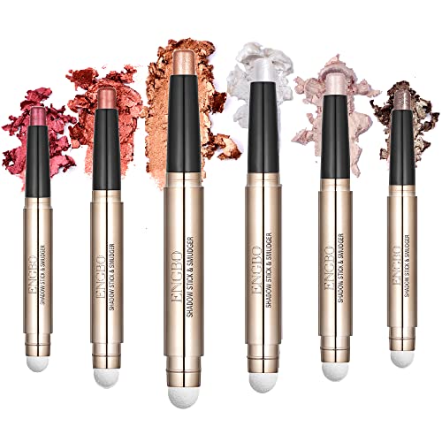 Eyeshadow Stick Eye Shadow Makeup Stick 6 Colors Shimmer Eyeshadow Stick Set Cosmetics Eye Brightener Stick Cream EyeShadow Pencil Set for Eye Makeup Christmas Birthday Gift for Women, Set A