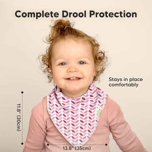 Image of KeaBabies 8pk Organic Baby Bandana Bibs for Drooling and Teething (Blush)
