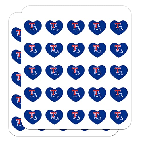 Louisiana Tech University Bulldogs Logo Heart Shaped Planner Calendar Scrapbook Craft Stickers