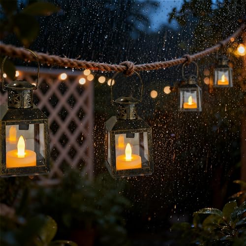 Farol de vela dorado LED de mesa para decoración y eventos Pack de 6 6