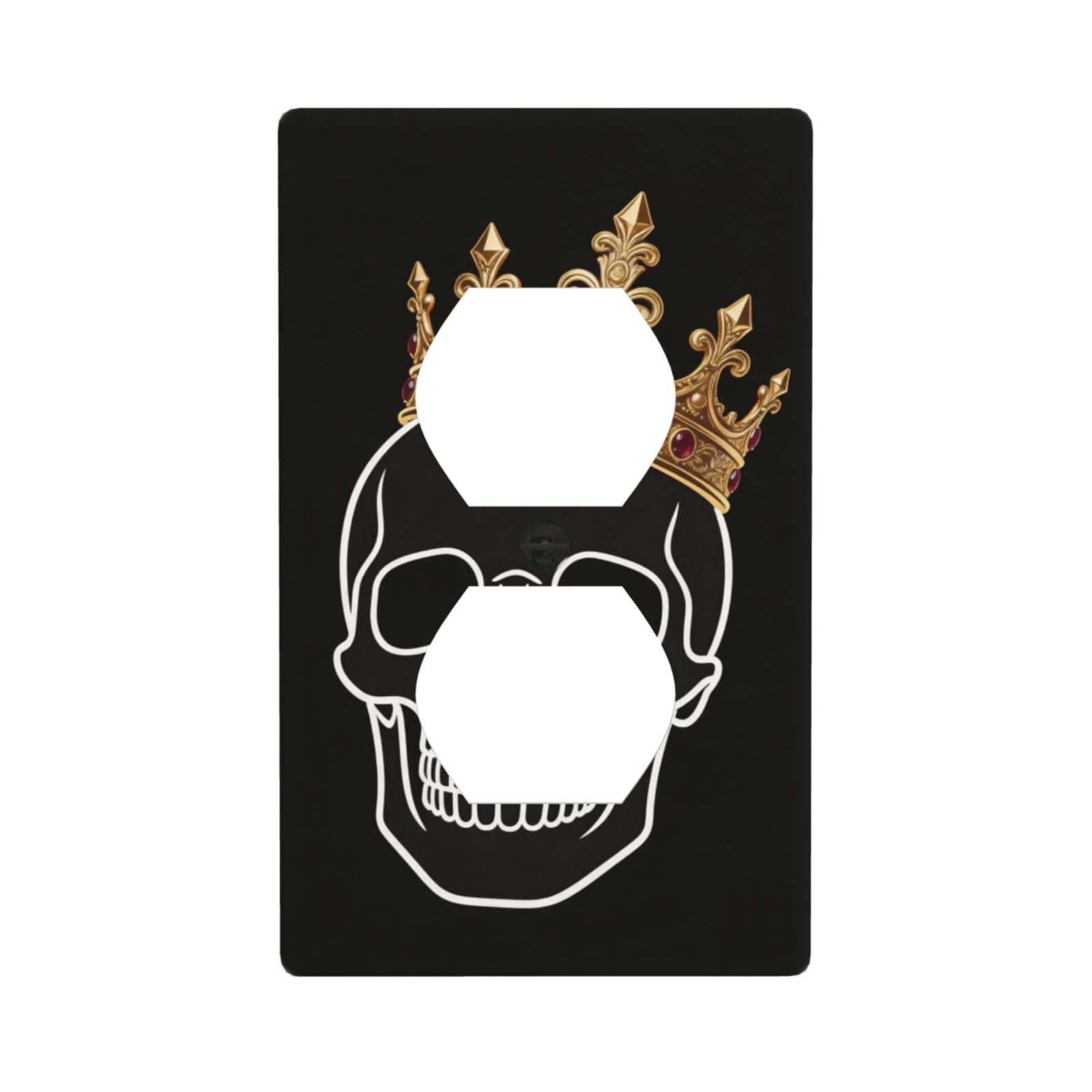 Crown Skull Flat Unbreakable Polycarbonate Switch Plate-1 Gang Screwless Wall Plate for Home Office