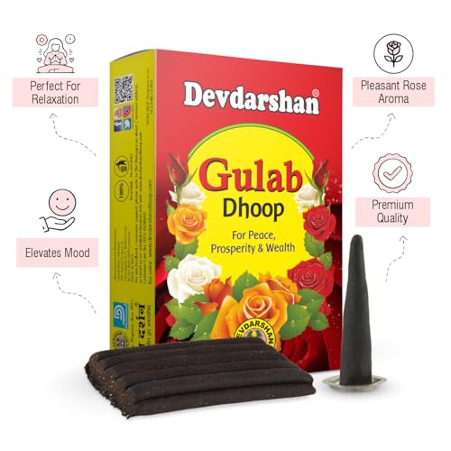 Image of Devdarshan Gulab Dhoop Sticks | Wet Dhoop Batti | 100% Natural Rose Fragrance for Pooja, Meditation, Home & Festivals | Non-Toxic, Eco-Friendly, Long-Lasting - 480 Sticks (24 Units, 20 Sticks Each) | Sacred Herbs (Jadi Buti) & Resins | Pure Rose Fragrance & Charcoal-Free Incense | For Daily Pooja, Aarti, Havan & Festivals