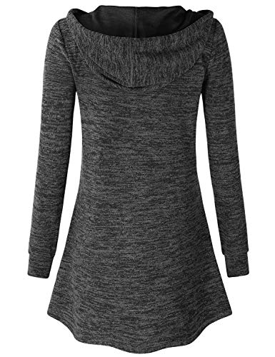 Image of Miusey Womens Zip Up Long Hoodie Jacket Lightweight Tunic Sweatshirt Open Front Cardigan