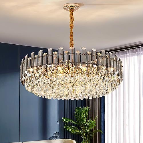Suspension suspendue pour le salon moderne et lumineuse en cristal