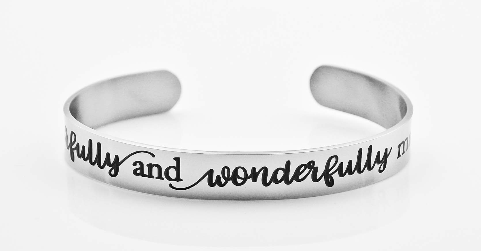 BrandedHeartJewelryI am fearfully and wonderfully made, Psalms 139:13, bracelet - inspirational bracelet - stainless cuff, Quote Jewelry, Gift for Her, faith,