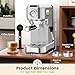 Espresso Machine 20 Bar, Compact Espresso Maker, Stainless Steel Professional Expresso Coffee Machines with Steam Milk Frother & 34oz Removable Water Tank for Home & Office, Latte, Cappuccino, Silver