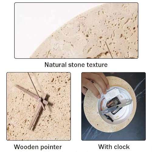 Lámparas de pared de travertino con reloj para un salón sofisticado 5