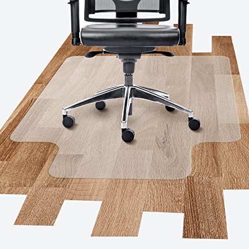Protect & Slide Office Chair Mat - Office Chair Mat for Hardwood Floor [47x35] - Transparent Office Floor Mat - Clear PVC Office Mat - Office Floor Protector - Easy Clean