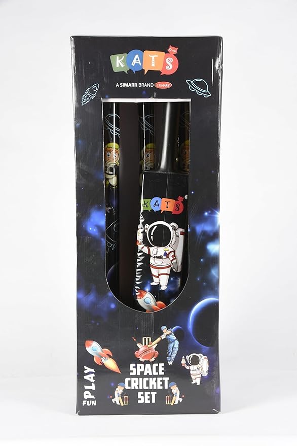 Image of KATS Space Cricket Set for Kids, Ages 5-15 Years, Educational Sports Toy with Bat, Ball and Stumps