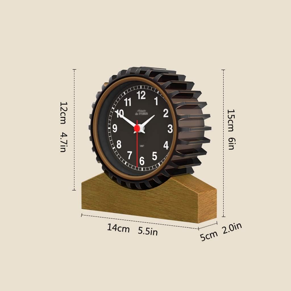 American Desk Clock Aluminum Frame Desk Clock Living Room Simple Industrial Elements Desk Clock Creative Clock Bedroom Decoration Table Clock (Color : C) (A)
