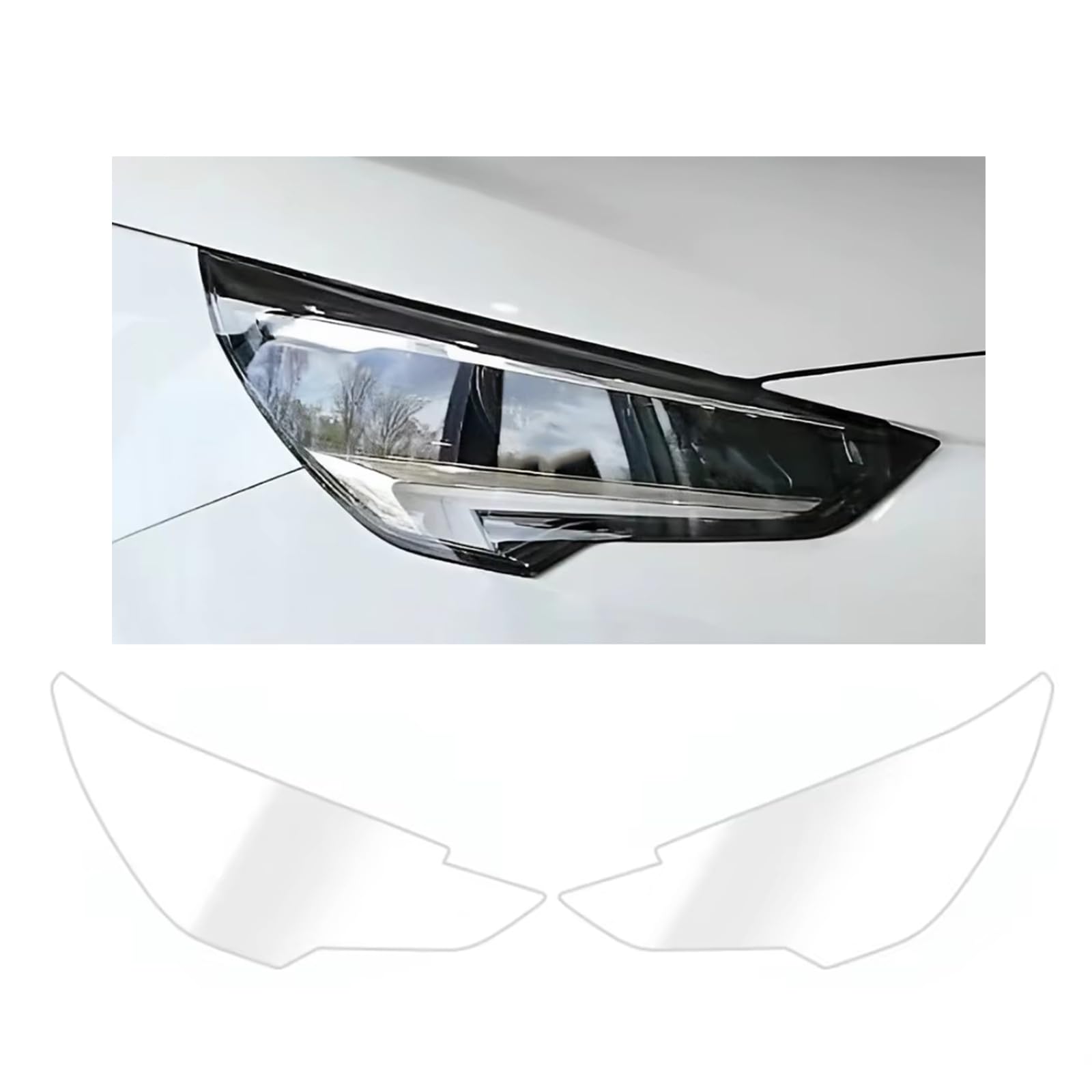 Headlight Film for Opel Corsa F 2019-2023, 1Set Transparent/Smoke Black Car Headlight TPU Protective Film