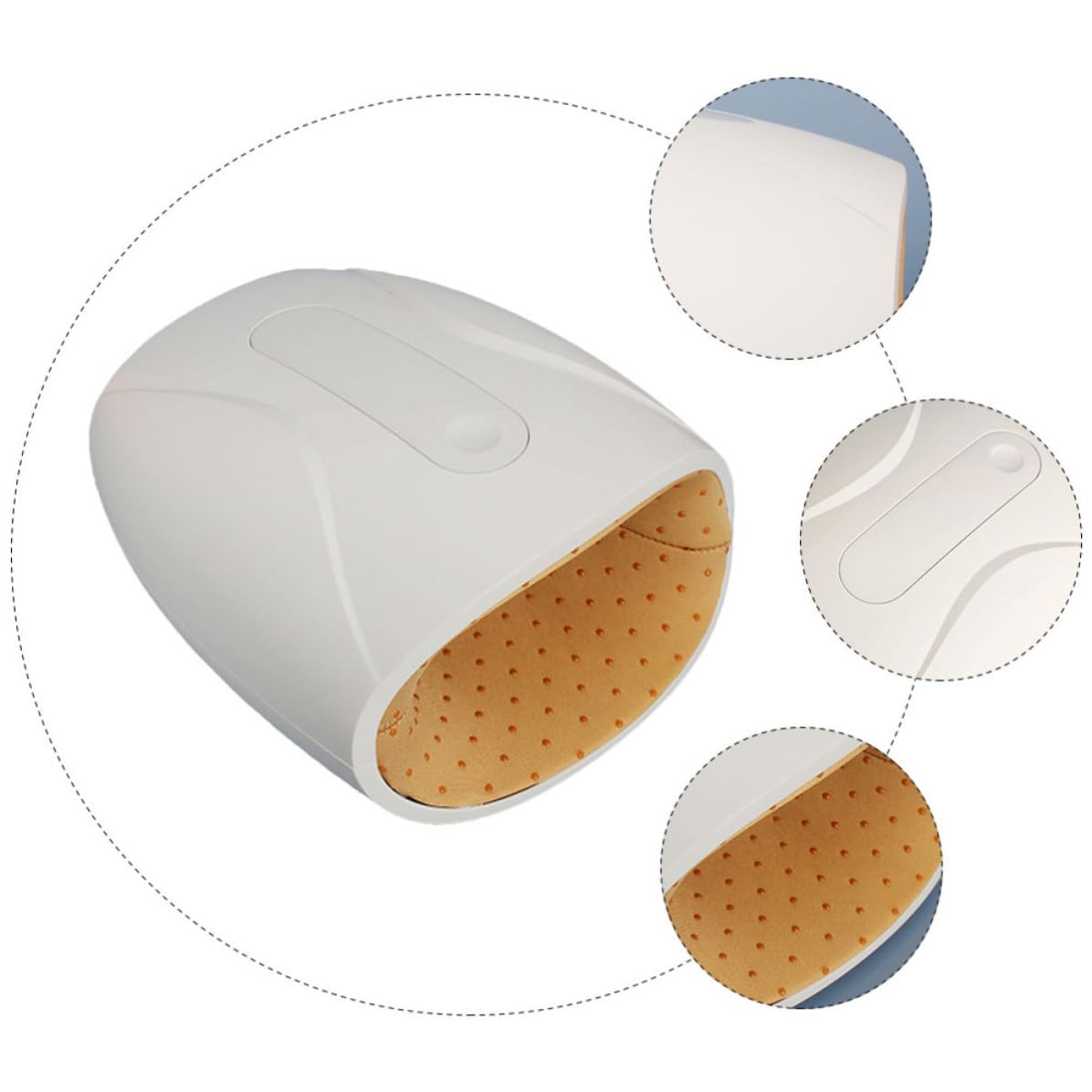 Elektrisches Handgelenkmassagegerät 1800mah Weiß Abs für Fingerknöchel | Mehrere Massagemodi, 8w Leistung, Leichtes Design, zur Muskelentspannung