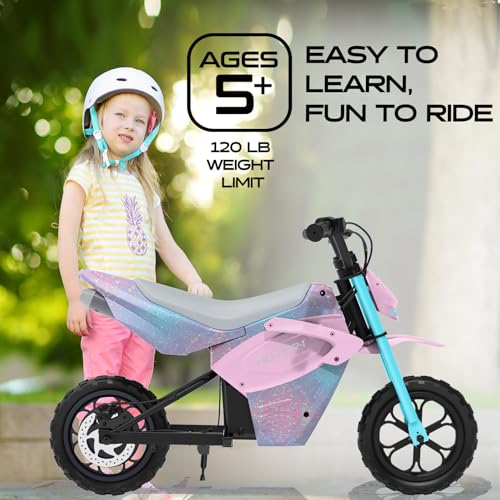 Hover-1 H1-MFDB-PKSP My First Dirt Bike For Kids - 300W Motor, 9Mph Max Speed, 9 Mile Range, 12 Inch Off-Road Tires, 120Lb Max Weight, Twist Grip Throttle & Rear Disc Brake Electric Dirt Bike thumb #3