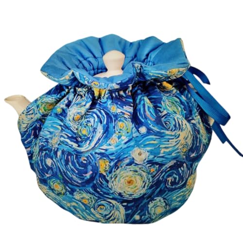 Image of JOONOR Tea Cosy - Cotton Printed Tea Cosy, Vintage Floral Dust Cover for Kitchen Tea Pot, Breakfast Warmer, Insulation and Keep Warm, Color#13