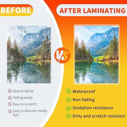 Thermal Laminating Pouches,Hold 8.5 x 11 inch Sheets 200 Pack,3 Mil Clear Thermal Laminate Pouches 9x11.5 inch Lamination Sheet Paper - Thumbnail 5