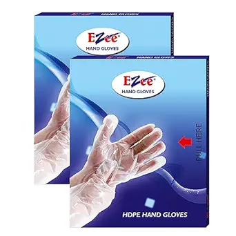 Ezee Biodegradable Disposable Hand Gloves Pack of 200 | Transparent & Disposable Gloves | Universal Size Gloves | For Gardening, Cleaning and Public Areas