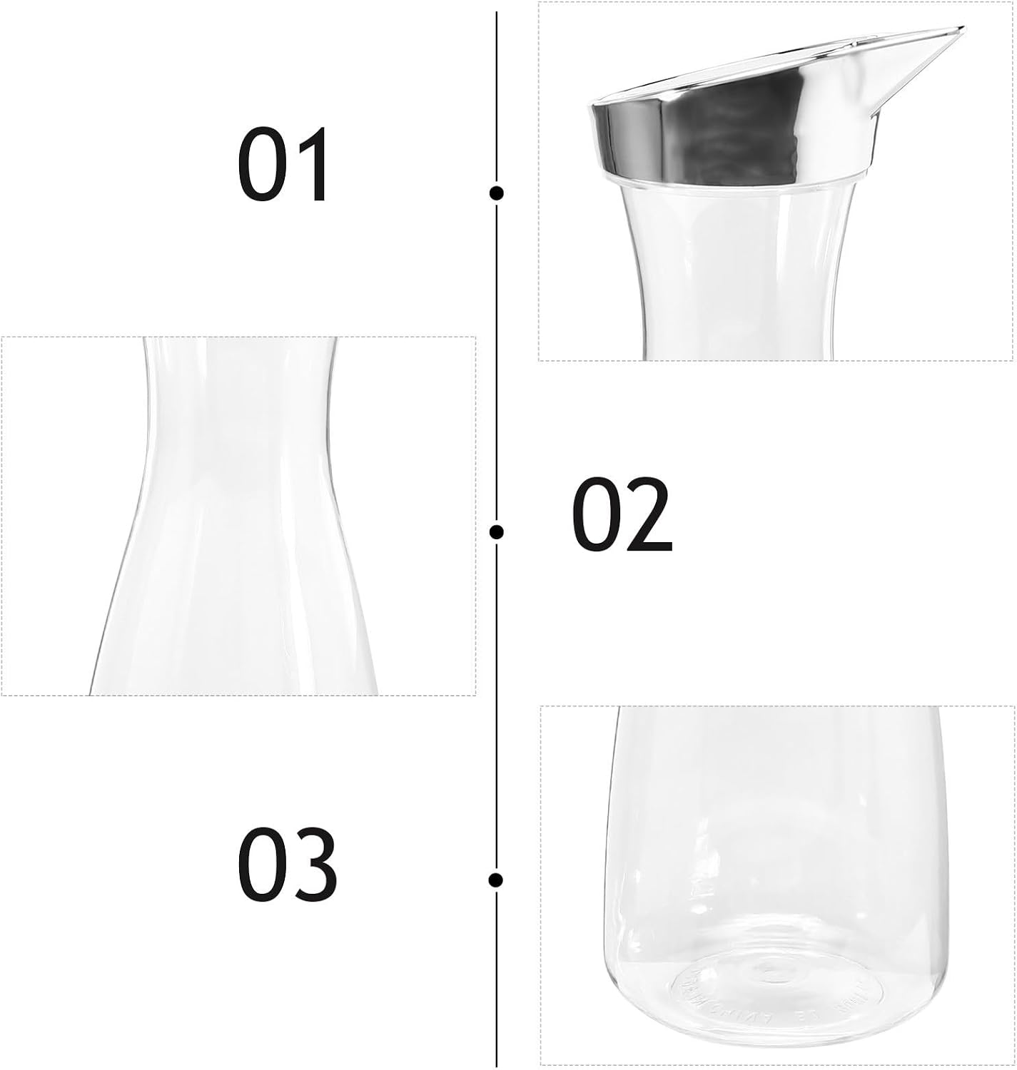 Acrylic Juice Pitcher with Lid, 1500ml Water Jug for Serving