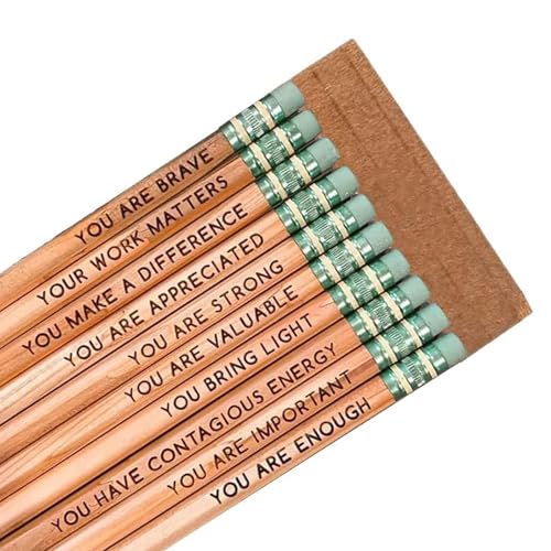 Lápices motivacionales – Divertidos Lápices 10 Lindos Lápices Con Frases Positivas Para Fomentar Accesorios De Inicio Escolar Para Niños, Estudiantes, Recompensa En El Aula.