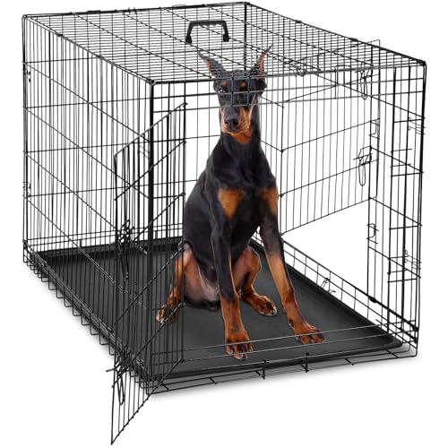 DUMOS Dog Crate, 48 Inch Extra Large Double Door Dog...