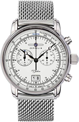 Zeppelin 100 Jahre 7690M1 Chronographe homme cadran argenté
