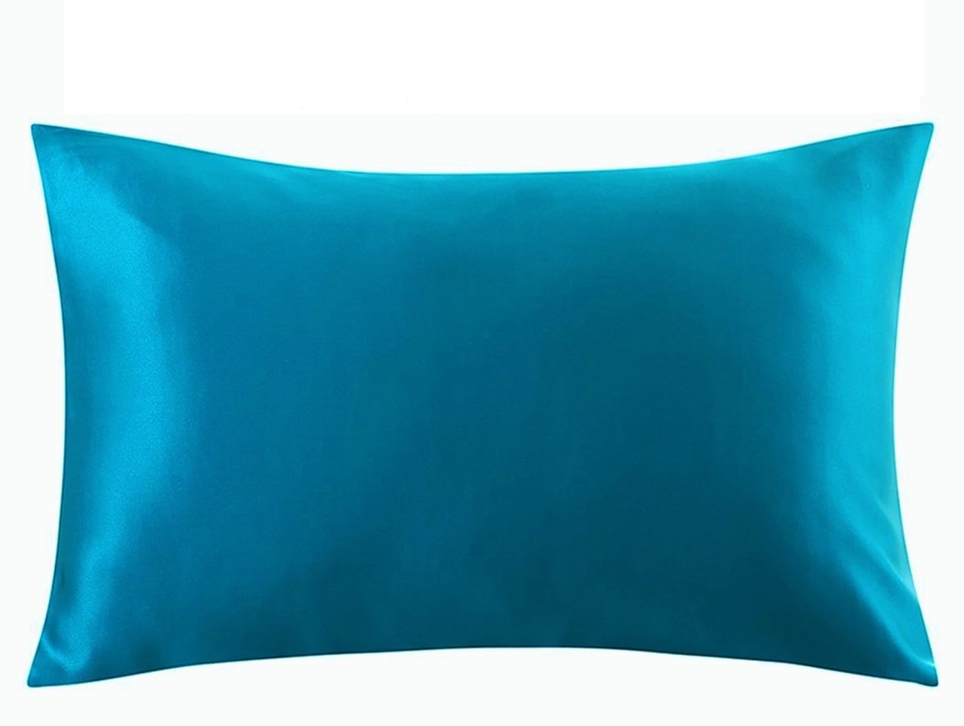 Fundas de Almohada de Seda, Funda De Almohada Seda Tamaño Puro Cremallera Oculta Sueño Cabello Piel Salud, Multicolor, Reina Estándar(Teal,Standard)