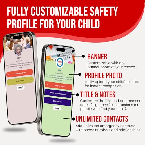 Image of Kids ID Bracelet - Fitted NFC Safety Wristband, Slip-On Child ID Band for Emergency Contact Info, Waterproof Silicone, Not GPS, Wear on Wrist or Ankle, Ideal for Theme Parks, Travel & Beaches