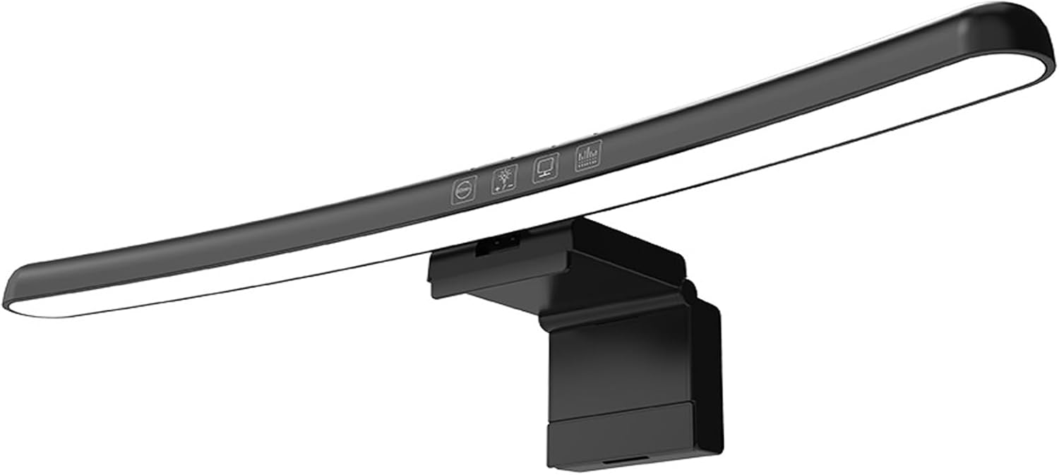 Meichoon Computer Monitor Light Curved Screen Light Bar Three Light Modes Adjustable Brightness Touch Control Glare-Free Eye Protection LE13 A