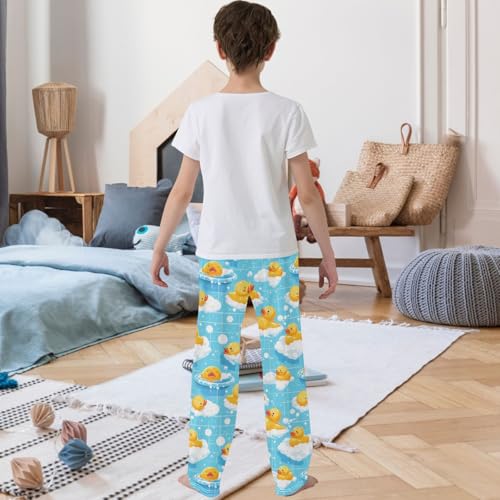 Boy's Pants Rubber Duck Jogger Pants Elastic Waist Long Bottoms Trousers with Pockets 6-14 Years3