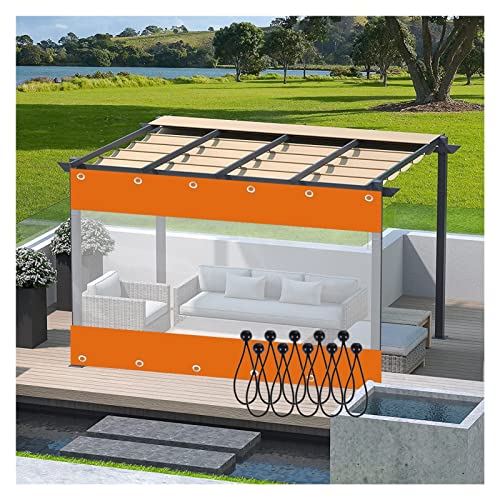 RLINZ Cortina Exterior Impermeable Transparente Vidrio Blando PVC con Ojales Lona Transparentes for Carpas for Pérgola, Terraza, Cortinas Laterales (1.7x2m/5.58x6.56ft)