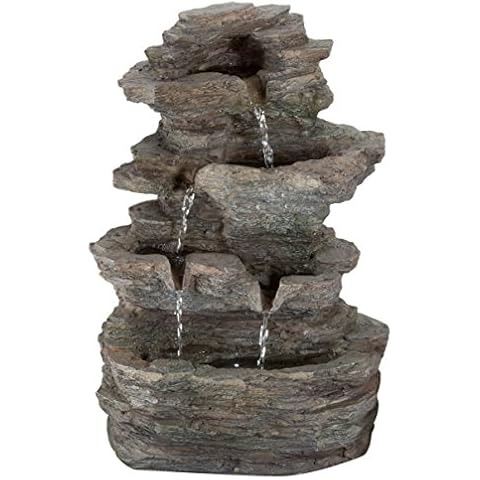 Pure Garden Fuente de Agua de Mesa con Cascada y Luces LED Cover