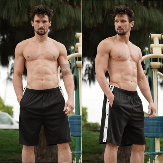 Tear Away Shorts for Men Post Surgery Adaptive Clothing Wide Leg Snap Loose Fit Shorts - Image 2