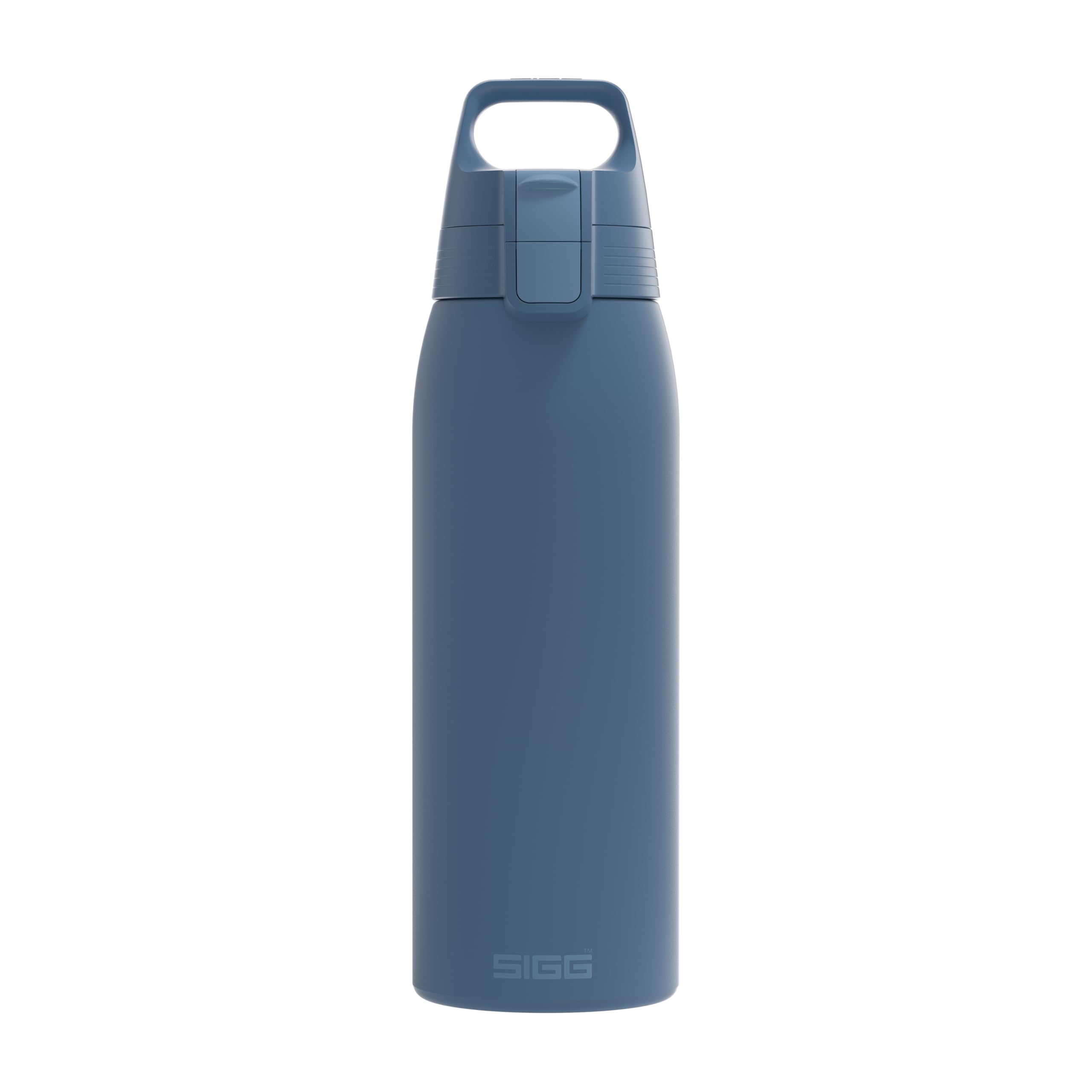 Sigg - Stainless Steel Water Bottle - Shield ONE Deep Blue - Suitable for Carbonated Drinks - Leak-Proof - Feather-Light - BPA-Free - Outdoor & Fitness Blue - 1L